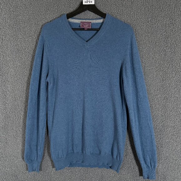 John Lewis Pure Cashmere Italy Made V Neck Sweater - Men's Size M - Blue